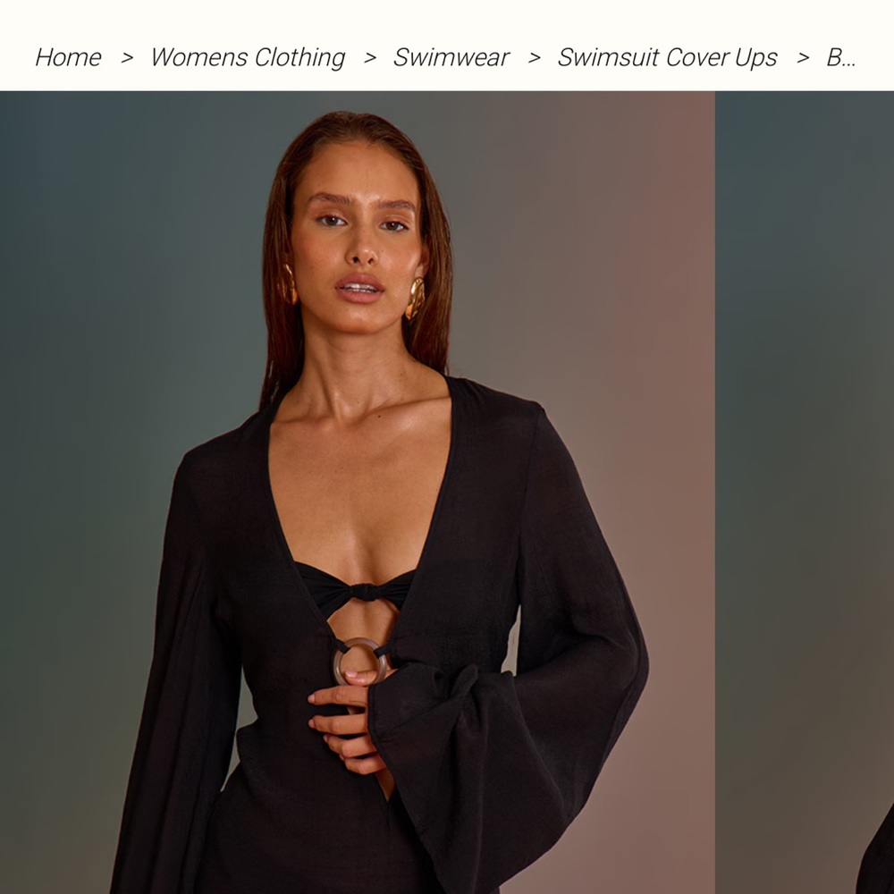 PrettyLittleThing Black Swim Cover-Up
